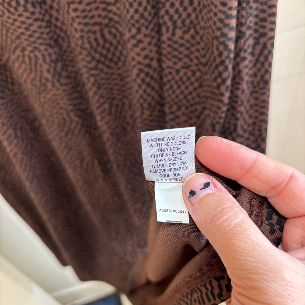 Croft & Barrow Brown Animal Print Midi Dress Size XL Office Church Travel Event - Picture 8 of 9